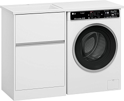 Misty Мебель для ванной с раковиной под стиральную машину Ингрид 120 L белая – фотография-6